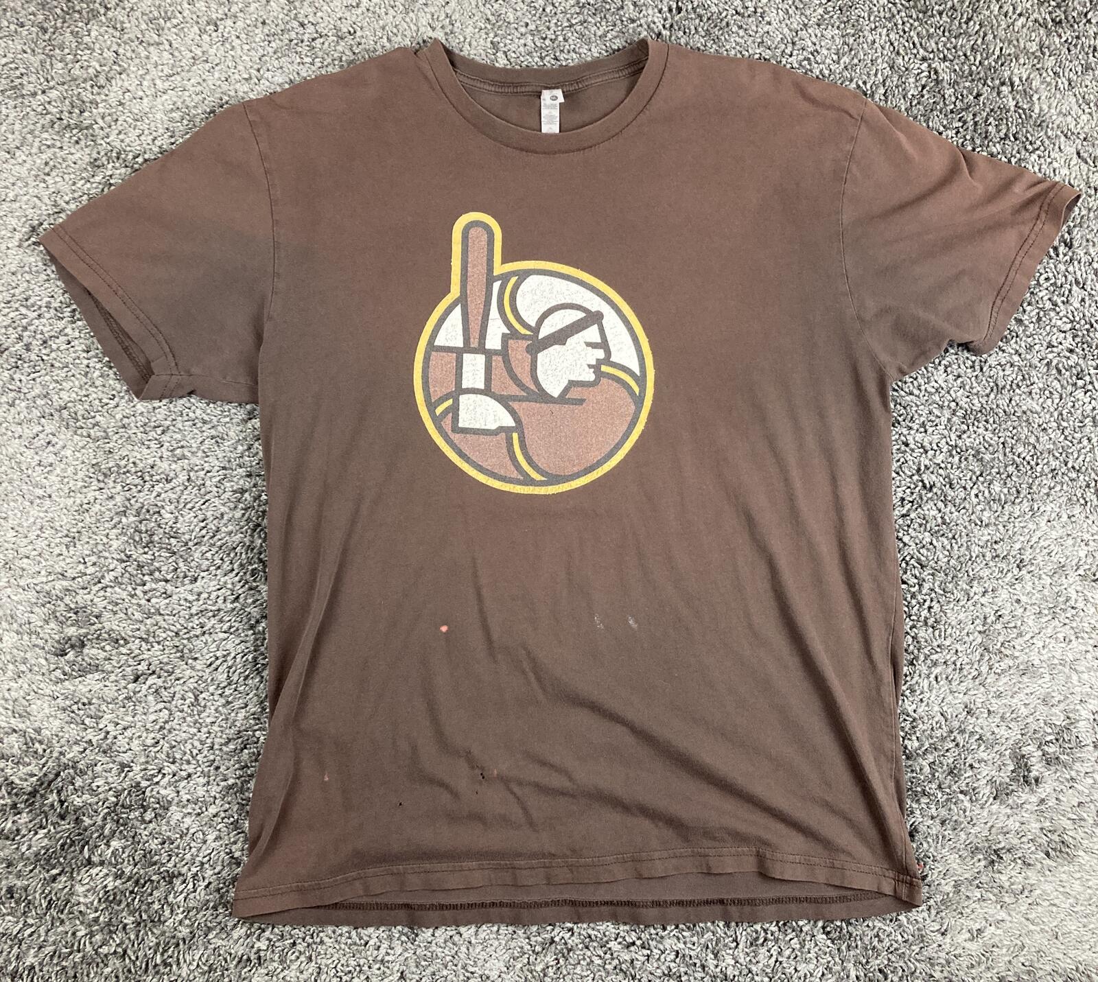 San Diego Padres Friar Logo Brown T-Shirt Mens Next Level MLB Baseball Sz XL