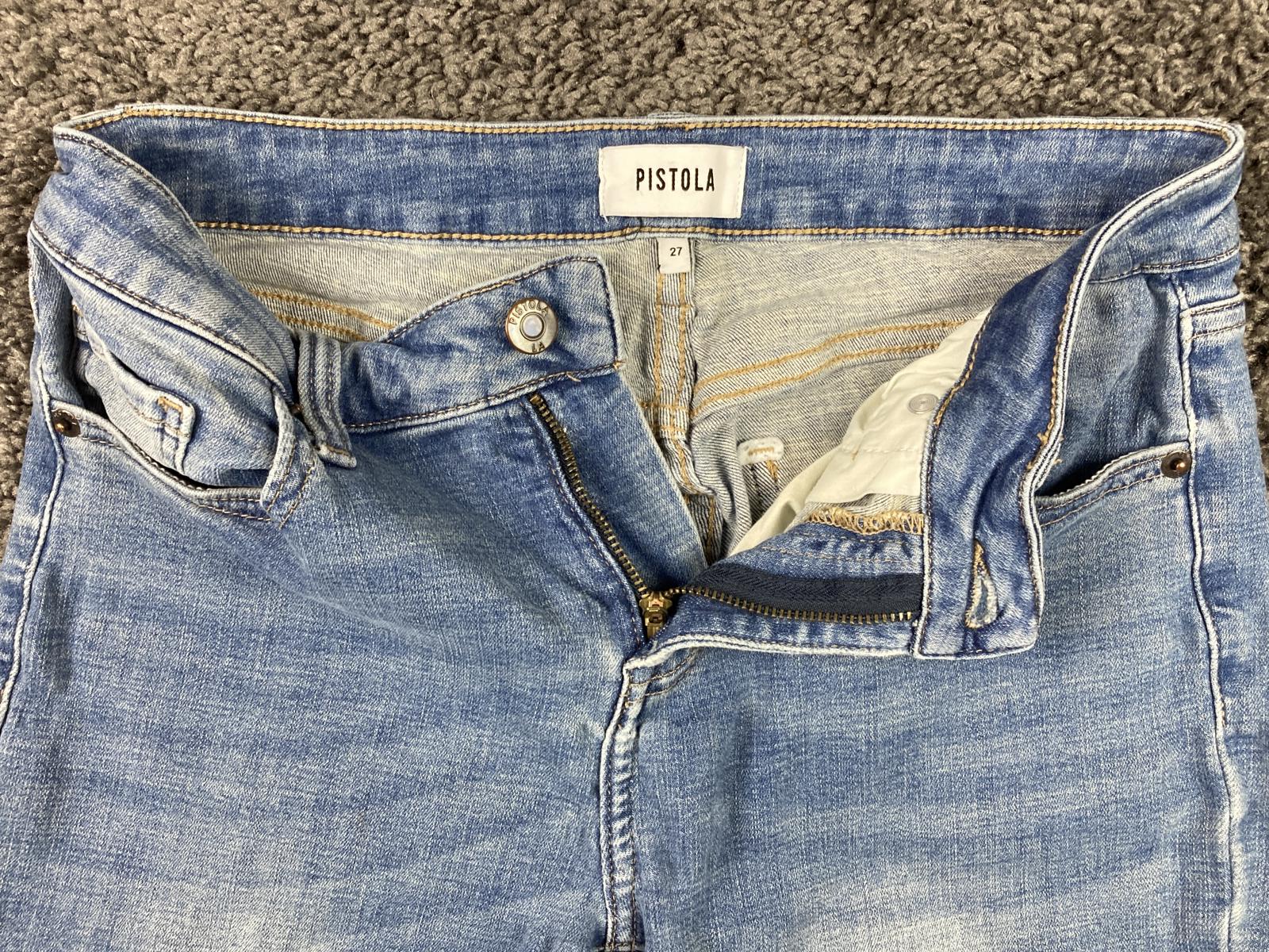 Pistola Arielle High Rise Skinny Ankle Jeans Light Blue Wash Stretch Denim Sz 27