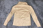 Mote Anthropologie Faux Suede Women's Asymmetrical Zip Jacket Tan Size Medium