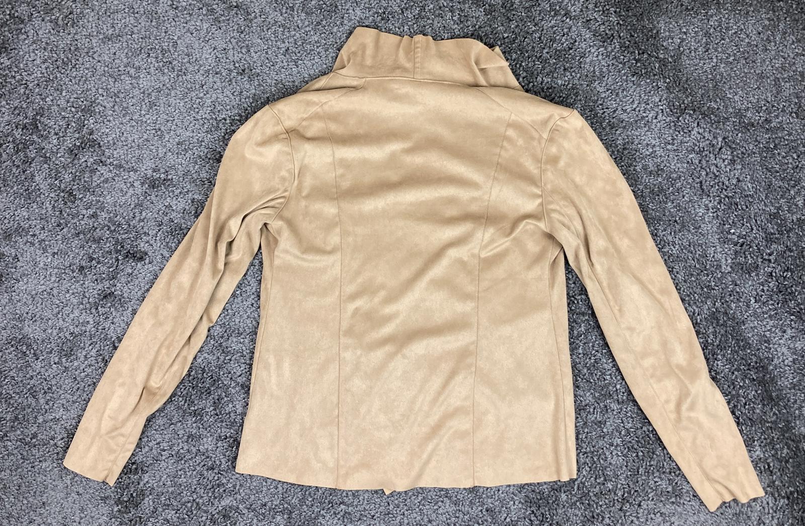 Mote Anthropologie Faux Suede Women's Asymmetrical Zip Jacket Tan Size Medium