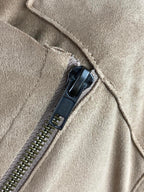 Mote Anthropologie Faux Suede Women's Asymmetrical Zip Jacket Tan Size Medium
