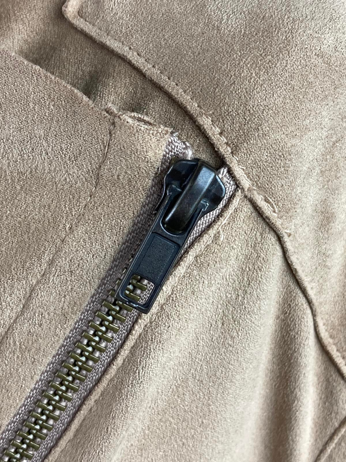 Mote Anthropologie Faux Suede Women's Asymmetrical Zip Jacket Tan Size Medium
