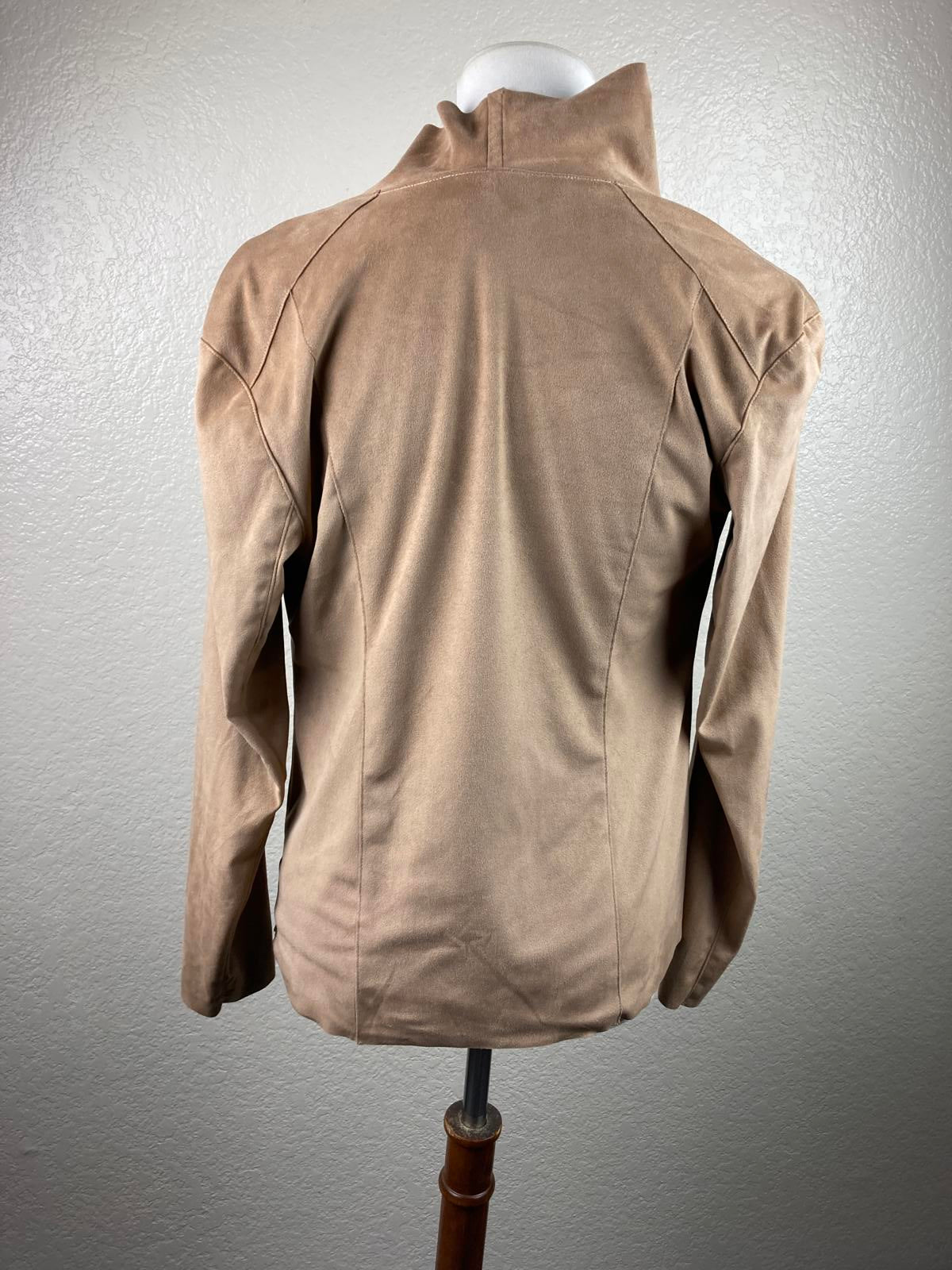 Mote Anthropologie Faux Suede Women's Asymmetrical Zip Jacket Tan Size Medium