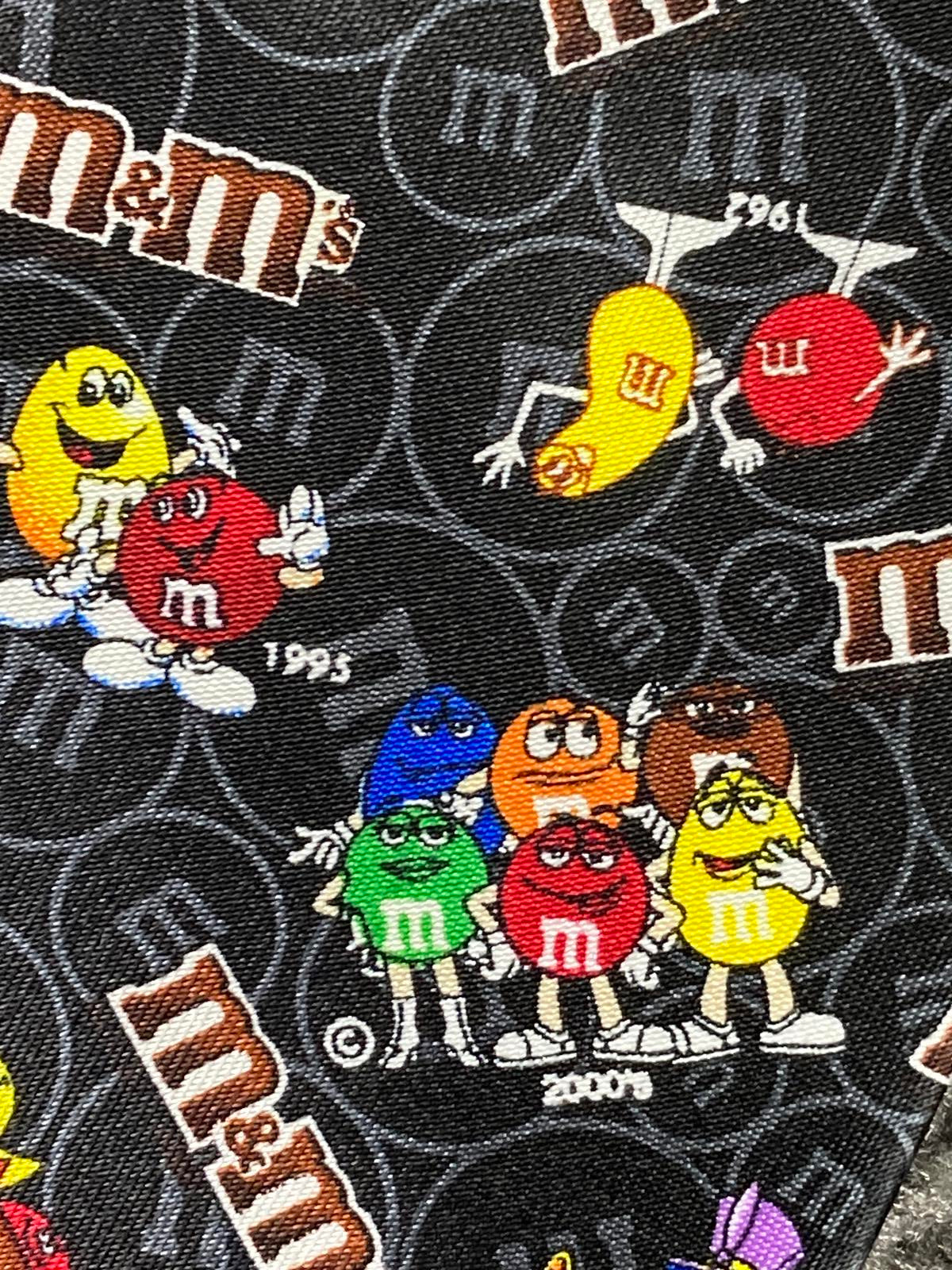 M&M’s Characters Necktie Black Novelty Colorful Graphic Print Polyester