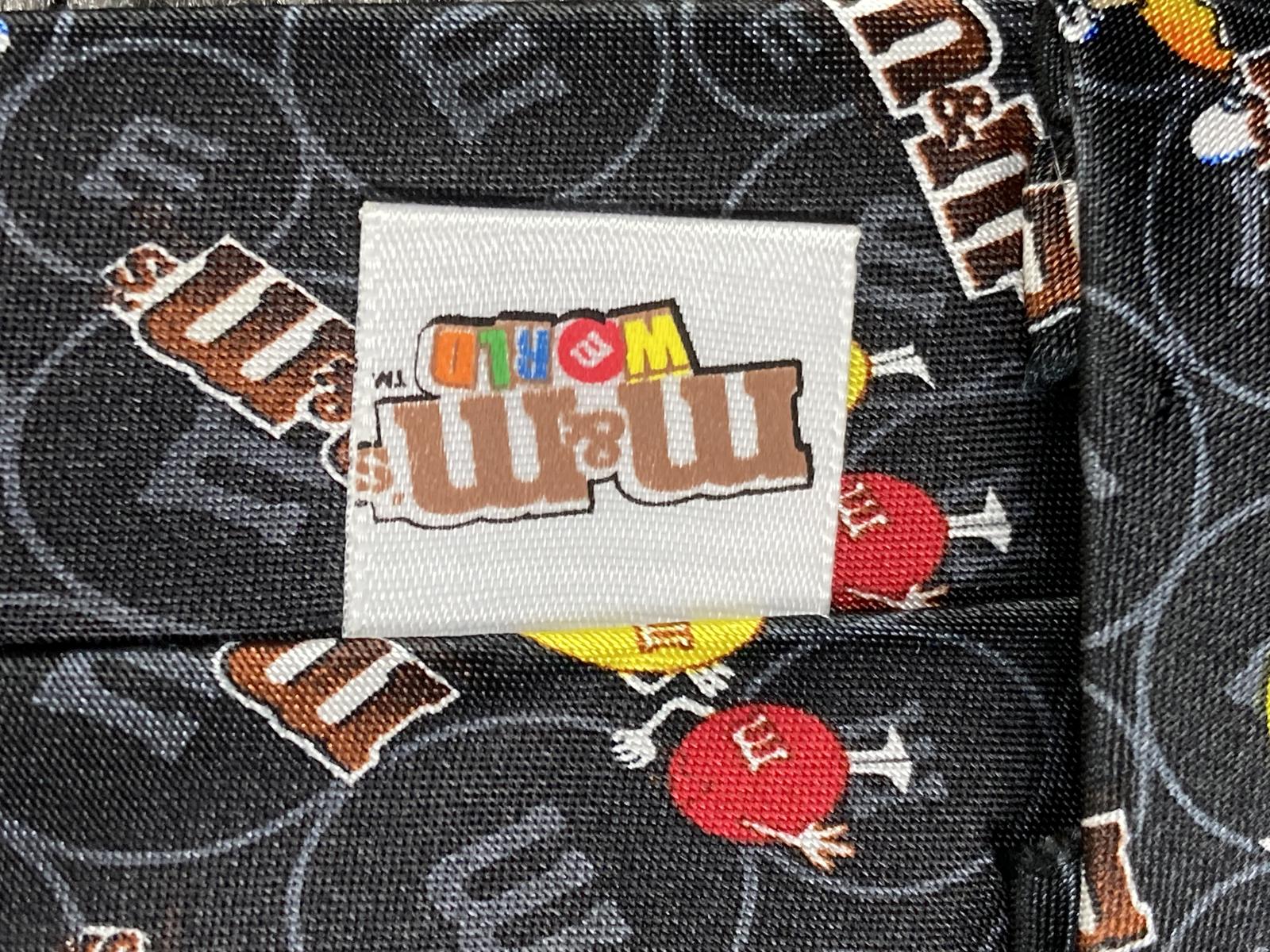 M&M’s Characters Necktie Black Novelty Colorful Graphic Print Polyester