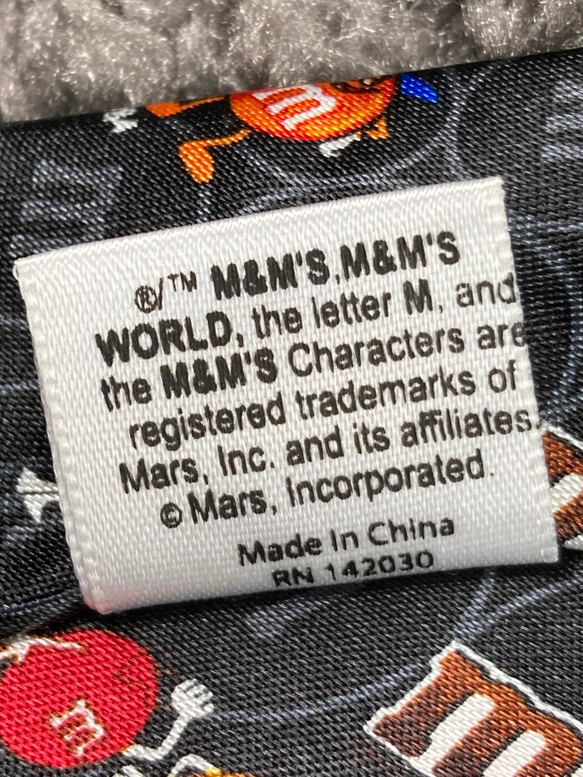 M&M’s Characters Necktie Black Novelty Colorful Graphic Print Polyester