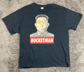 Rocketman Kim Jong Un Graphic T Shirt Mens Black Satire Funny Novelty Gildan XL