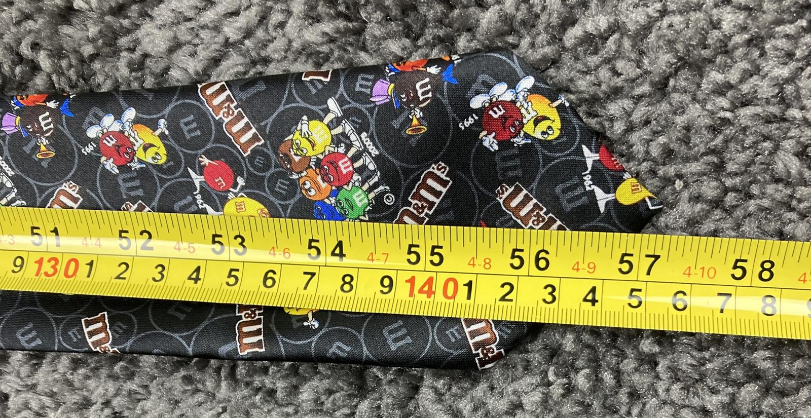 M&M’s Characters Necktie Black Novelty Colorful Graphic Print Polyester