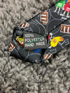 M&M’s Characters Necktie Black Novelty Colorful Graphic Print Polyester