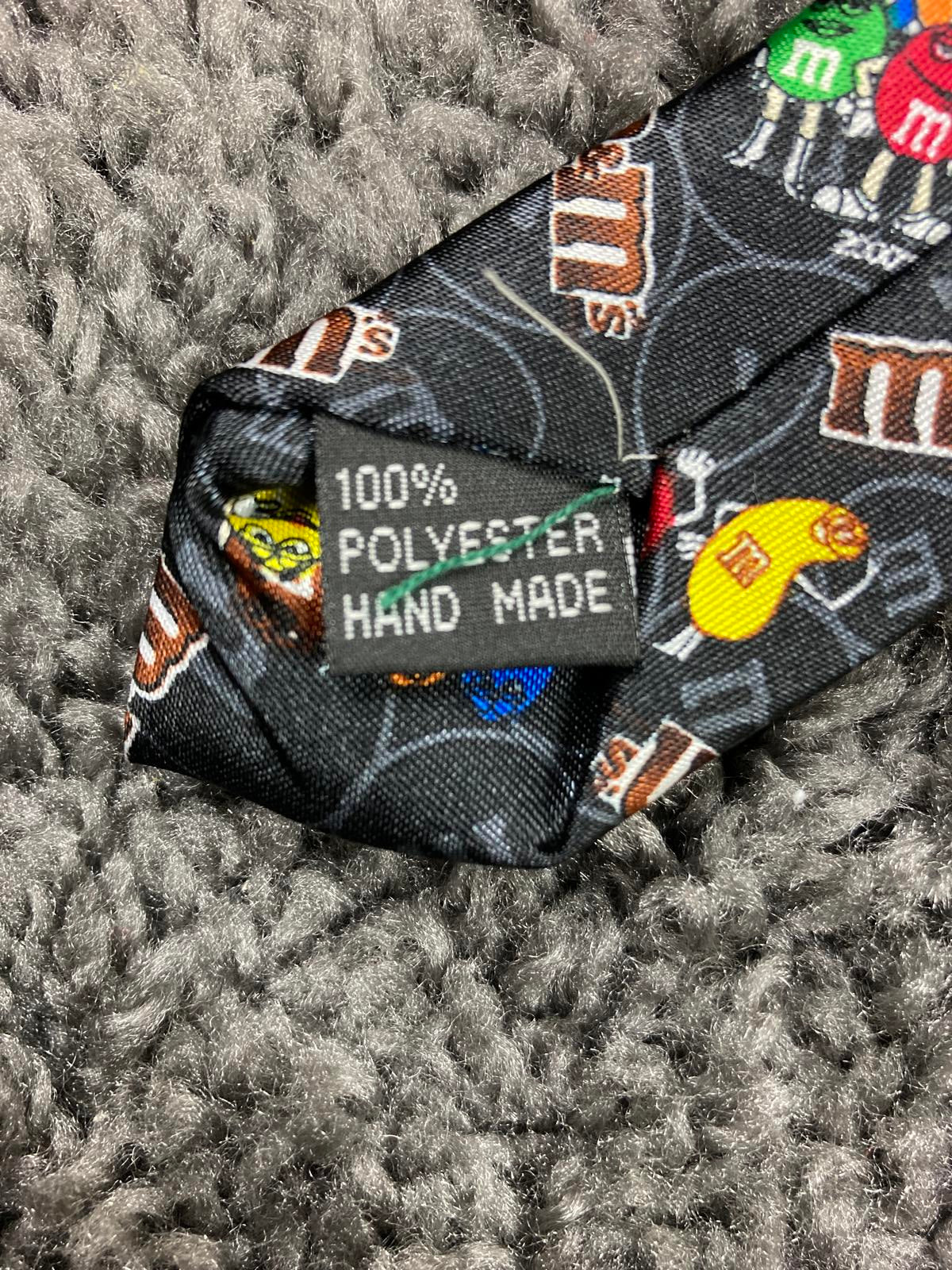 M&M’s Characters Necktie Black Novelty Colorful Graphic Print Polyester