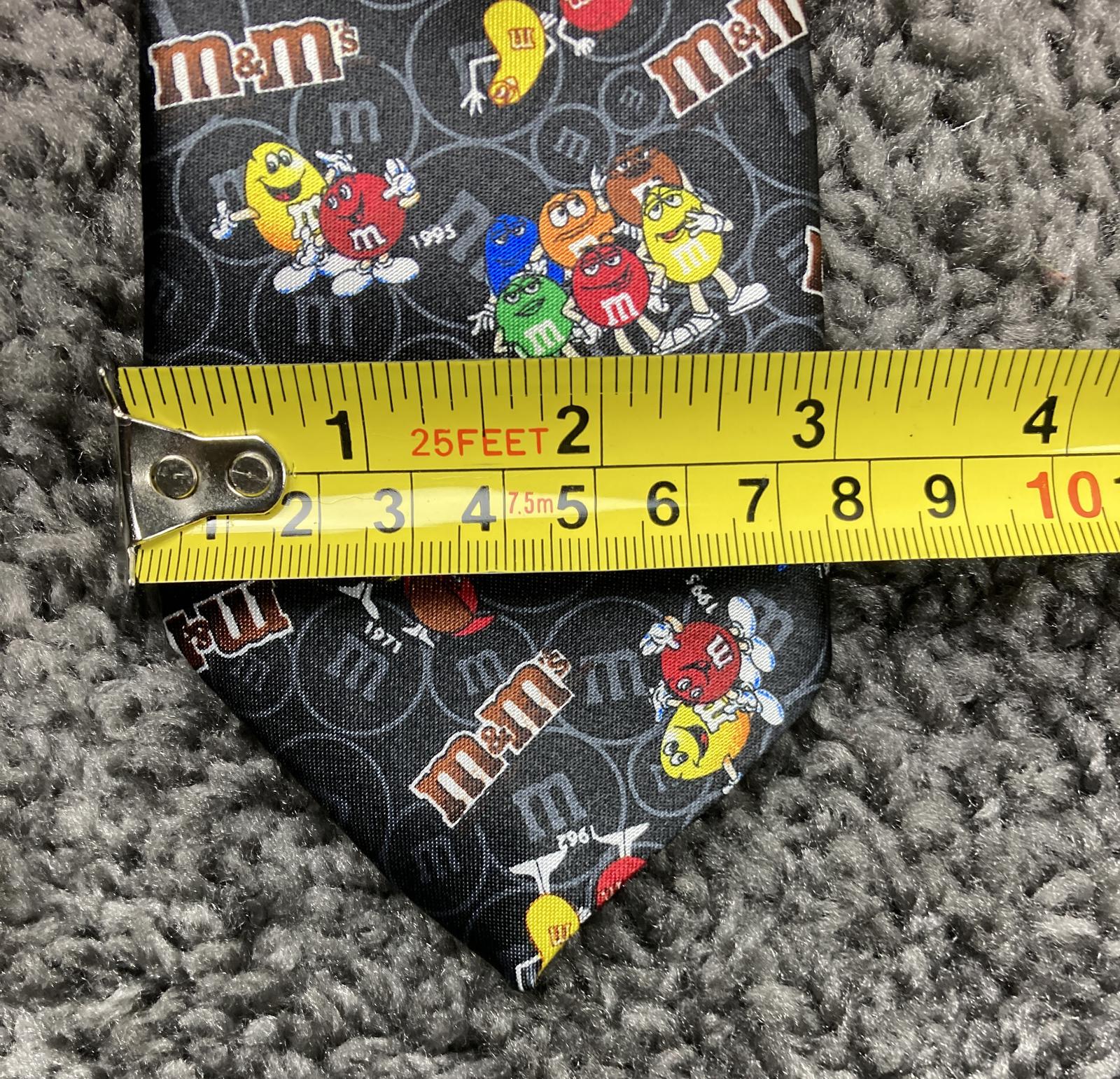 M&M’s Characters Necktie Black Novelty Colorful Graphic Print Polyester