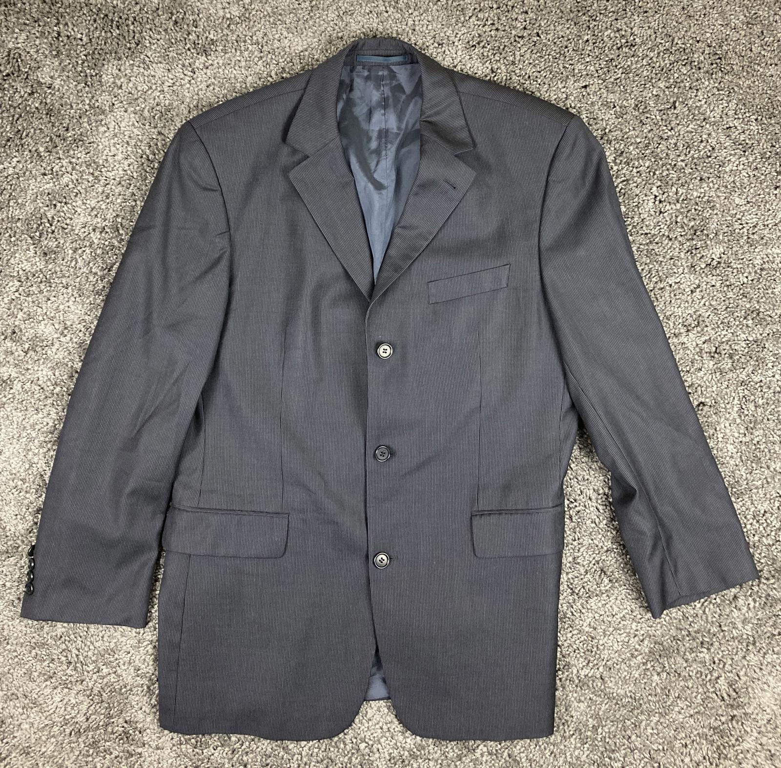 Hugo Boss Wool Jacket Men’s Super 100 Pinstripe Blazer Gray Size 40R