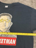 Rocketman Kim Jong Un Graphic T Shirt Mens Black Satire Funny Novelty Gildan XL