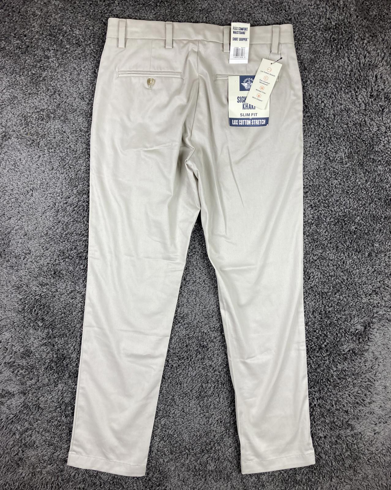 Dockers Signature Khaki Slim Fit Pants Beige Stone Flex Comfort 30x30 NWT
