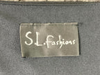 SL Fashions Black Beaded Floral Dress Women Size 6 Approx Asymmetrical Hem