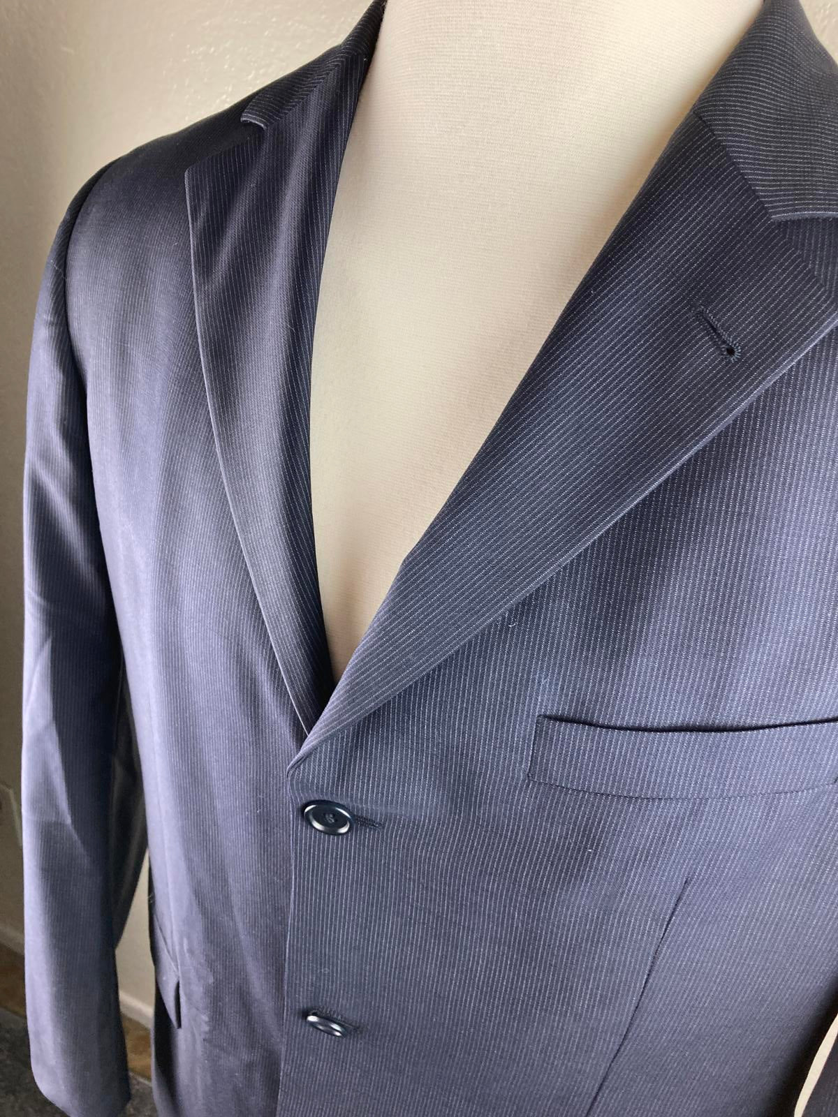 Hugo Boss Wool Jacket Men’s Super 100 Pinstripe Blazer Gray Size 40R