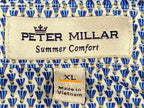 Peter Millar XL Summer Comfort Polo Blue Birdie Shuttlecock Golf Club Logo B