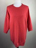 MOTH by Anthropologie Sweater Red Alpaca Wool Blend Short Sleeve Women M