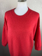 MOTH by Anthropologie Sweater Red Alpaca Wool Blend Short Sleeve Women M