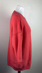 MOTH by Anthropologie Sweater Red Alpaca Wool Blend Short Sleeve Women M