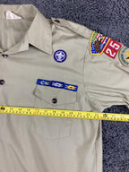 Vintage Boy Scouts of America BSA Uniform Shirt Assistant Scoutmaster 255 Tan XL