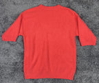 MOTH by Anthropologie Sweater Red Alpaca Wool Blend Short Sleeve Women M