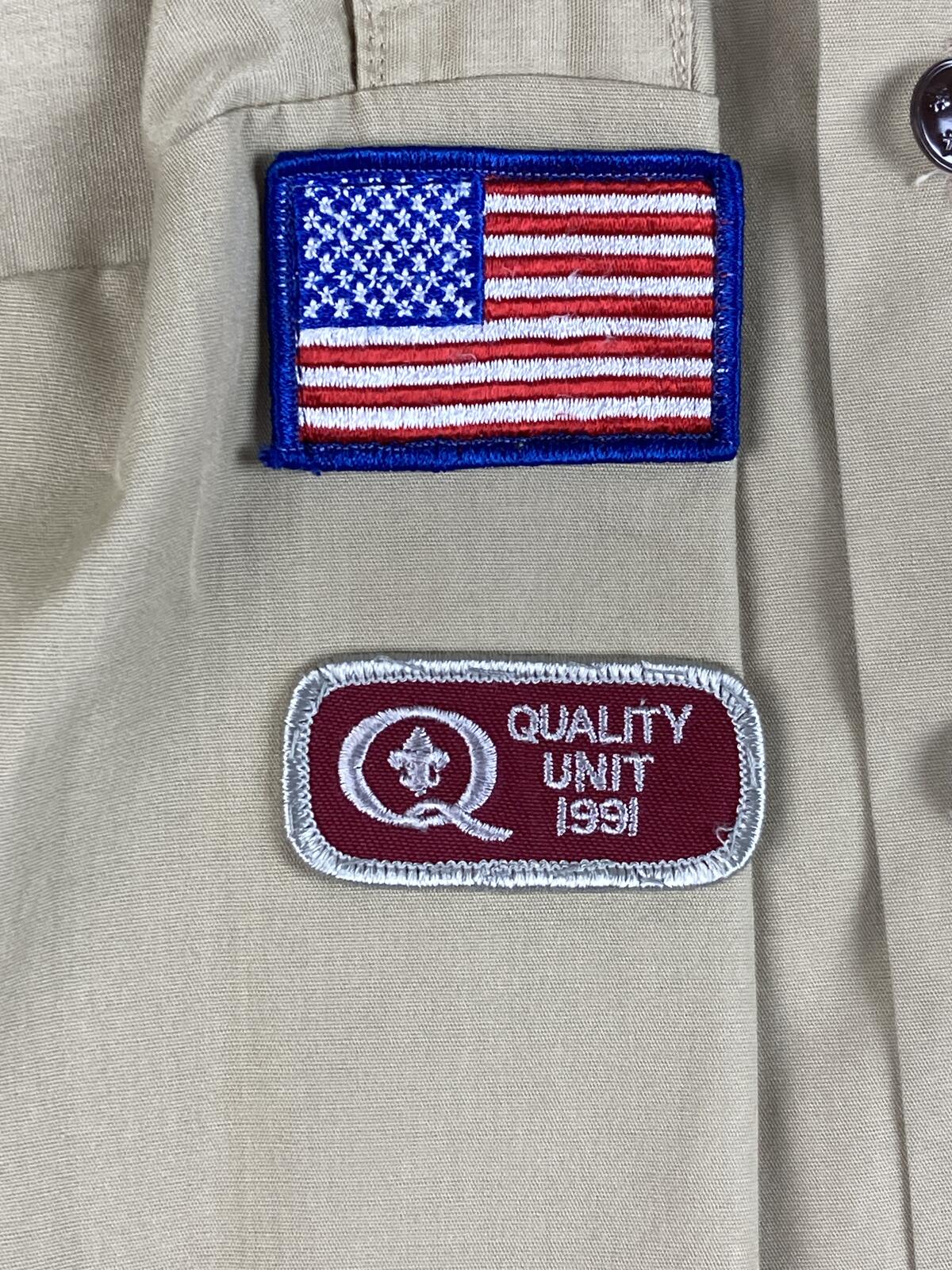 Vintage Boy Scouts of America BSA Uniform Shirt Assistant Scoutmaster 255 Tan XL