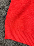 MOTH by Anthropologie Sweater Red Alpaca Wool Blend Short Sleeve Women M