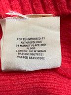 MOTH by Anthropologie Sweater Red Alpaca Wool Blend Short Sleeve Women M