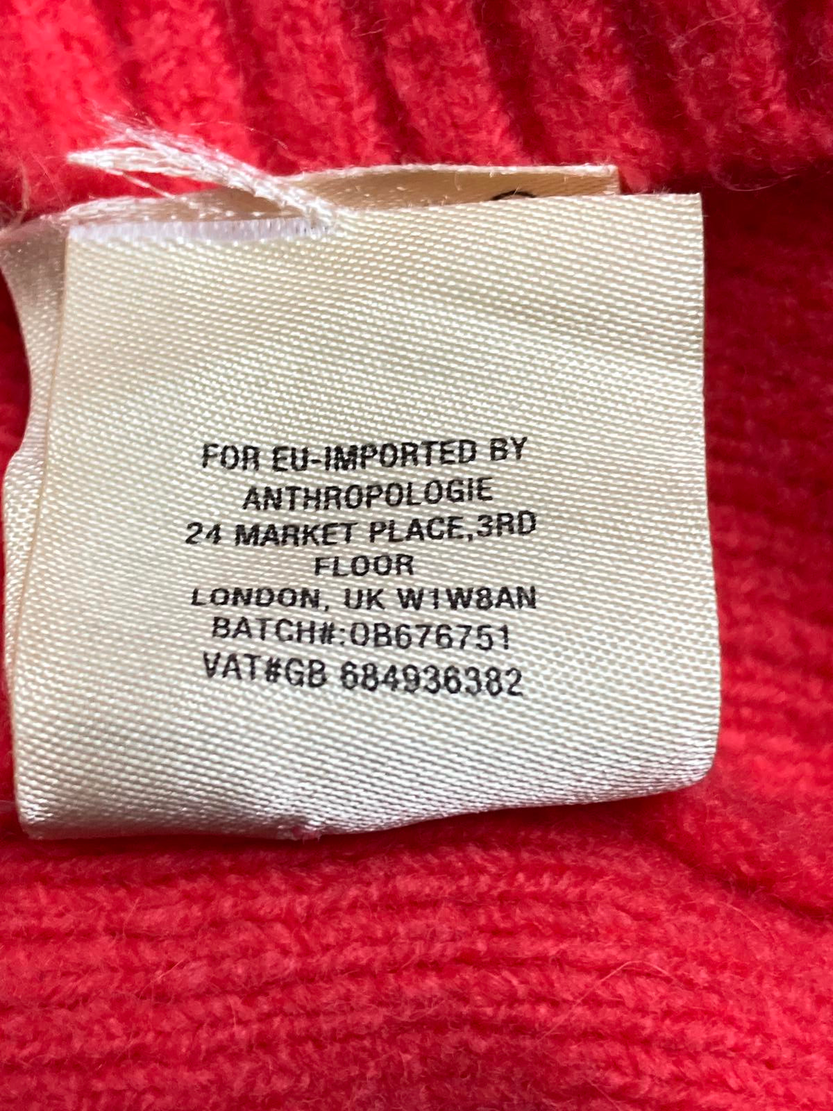 MOTH by Anthropologie Sweater Red Alpaca Wool Blend Short Sleeve Women M