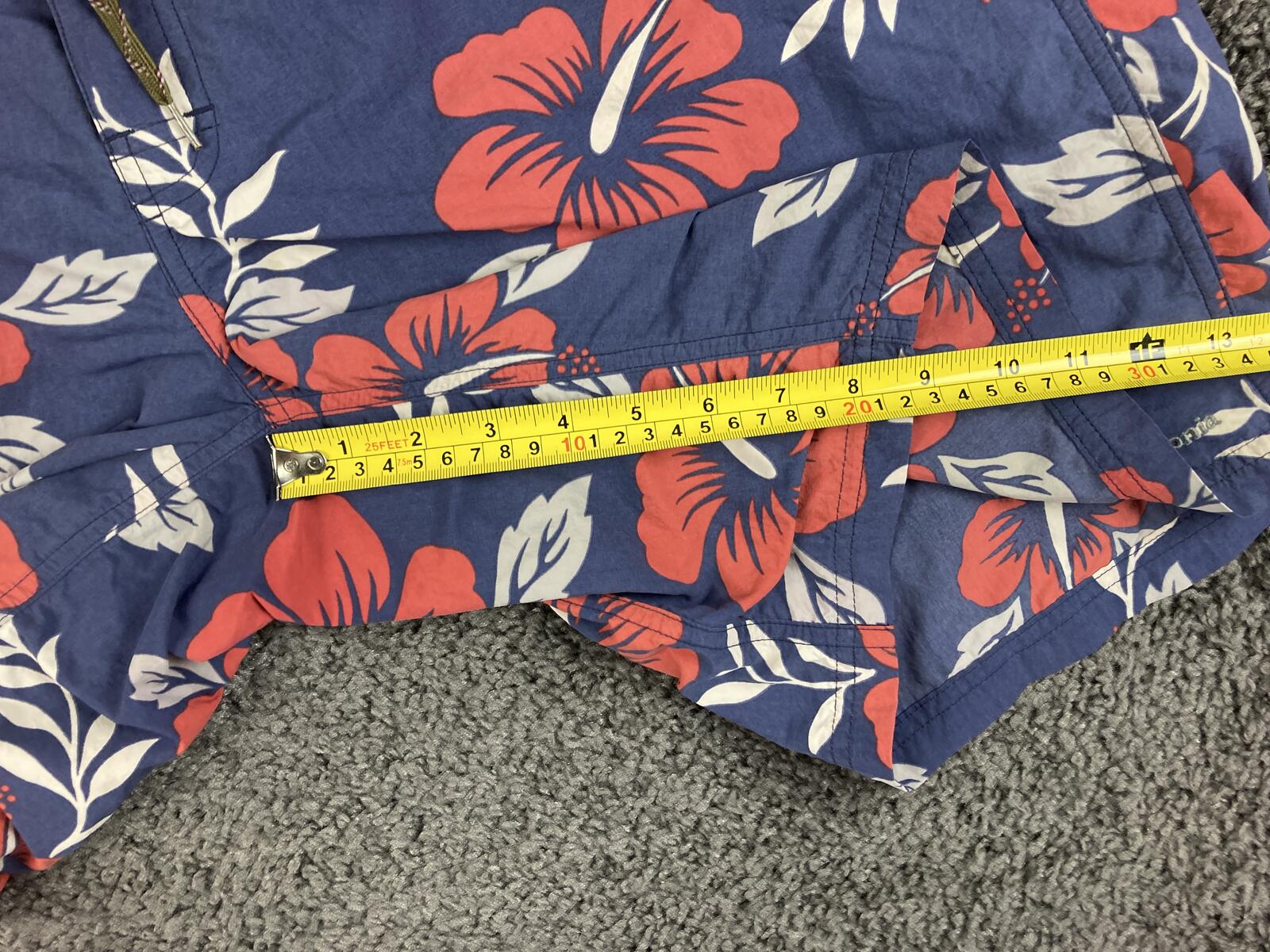 Vintage Patagonia Blue Hibiscus Wavefarer Board Shorts Swim Trunks Floral VTG 36