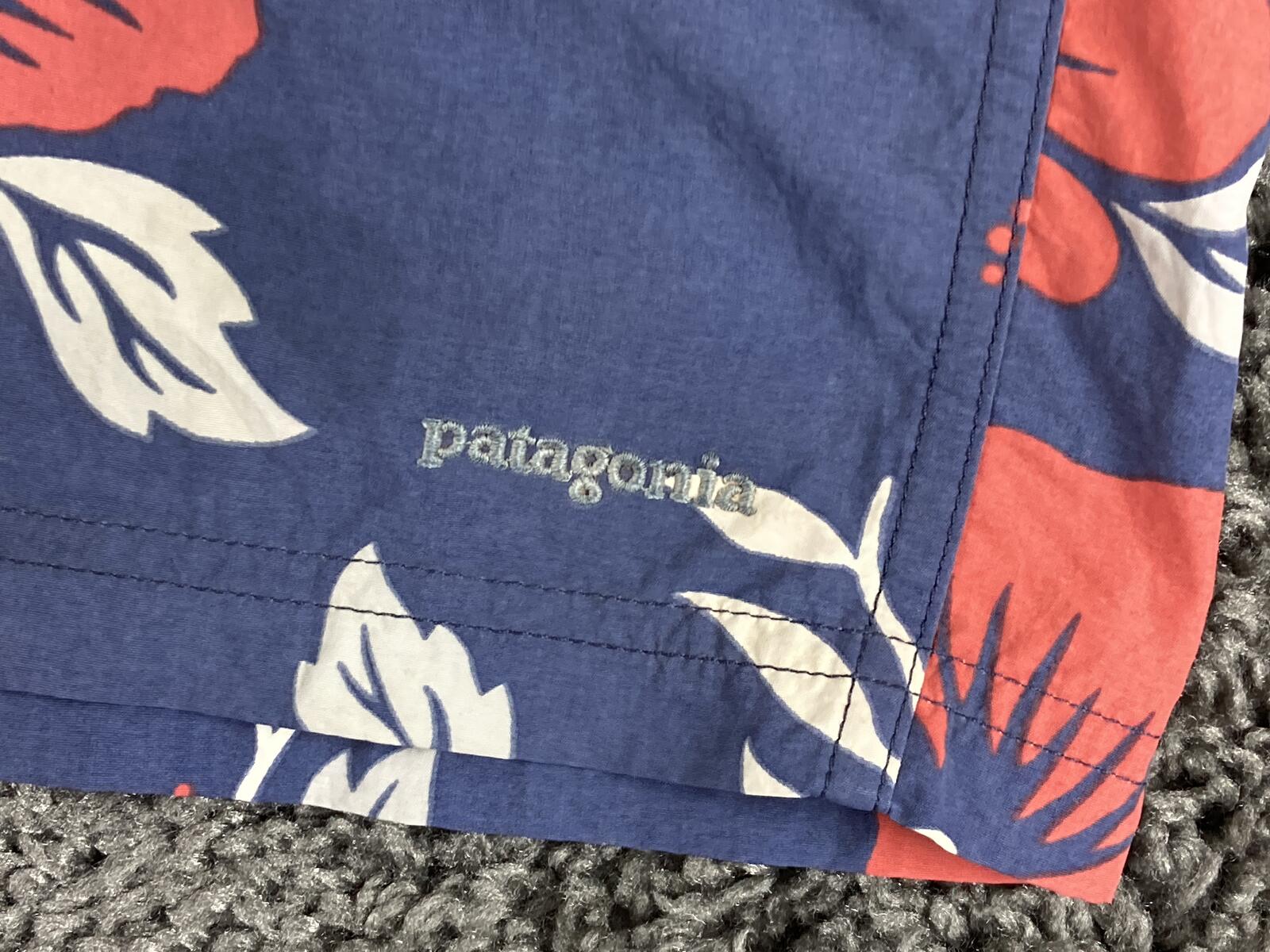 Vintage Patagonia Blue Hibiscus Wavefarer Board Shorts Swim Trunks Floral VTG 36
