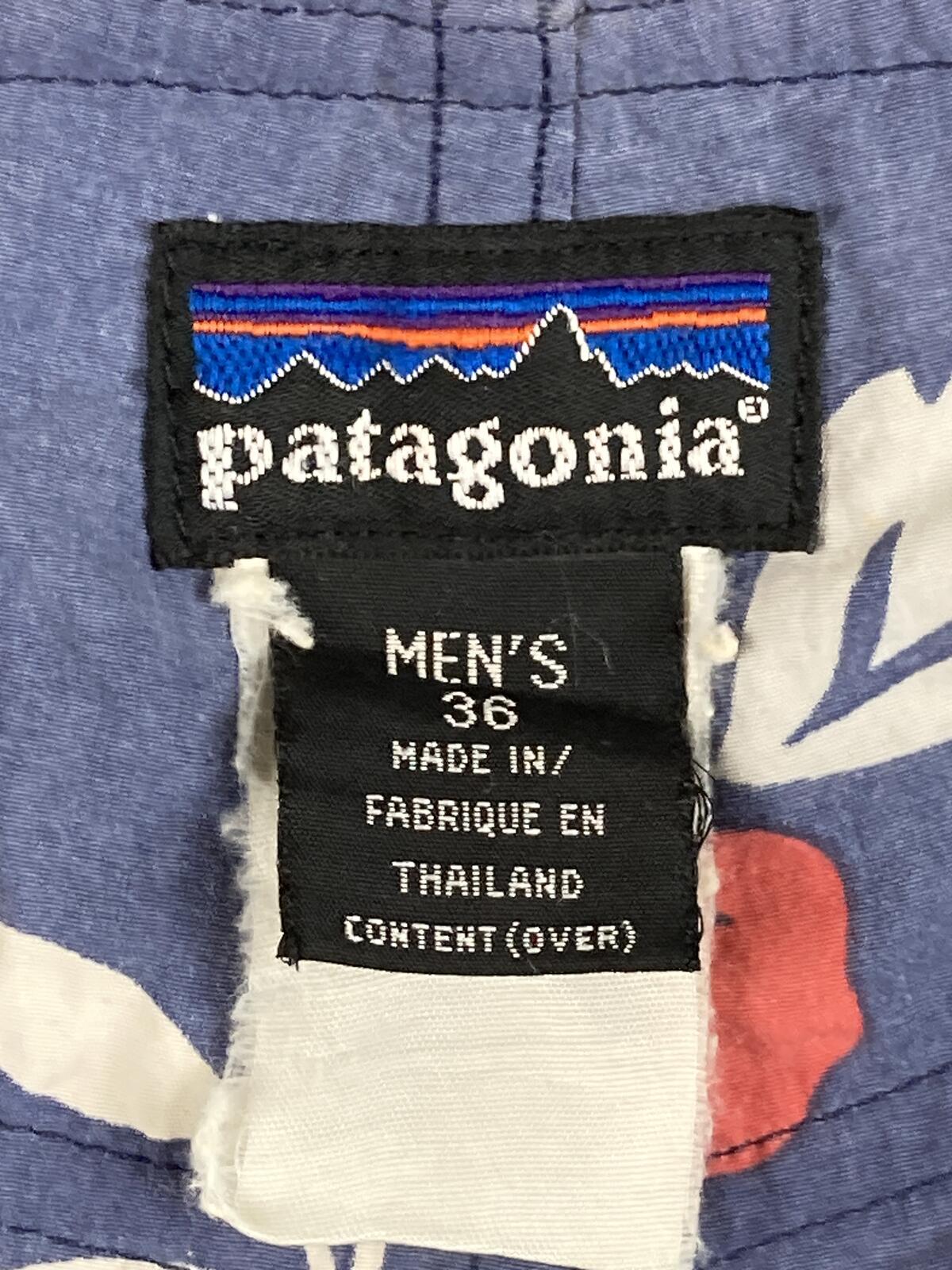 Vintage Patagonia Blue Hibiscus Wavefarer Board Shorts Swim Trunks Floral VTG 36