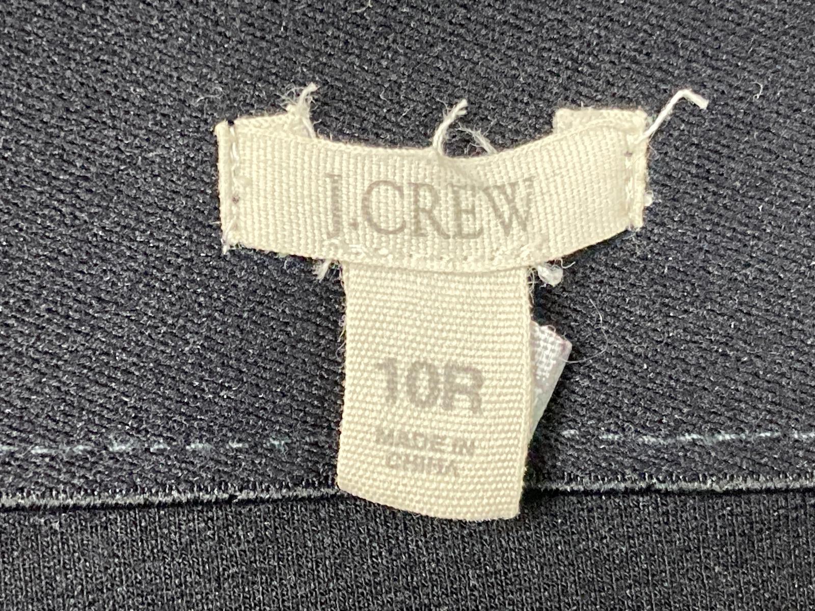 J. Crew Pixie Pant  Black Ponte Knit Back Zip Skinny Legging Work Stretch Sz 10R