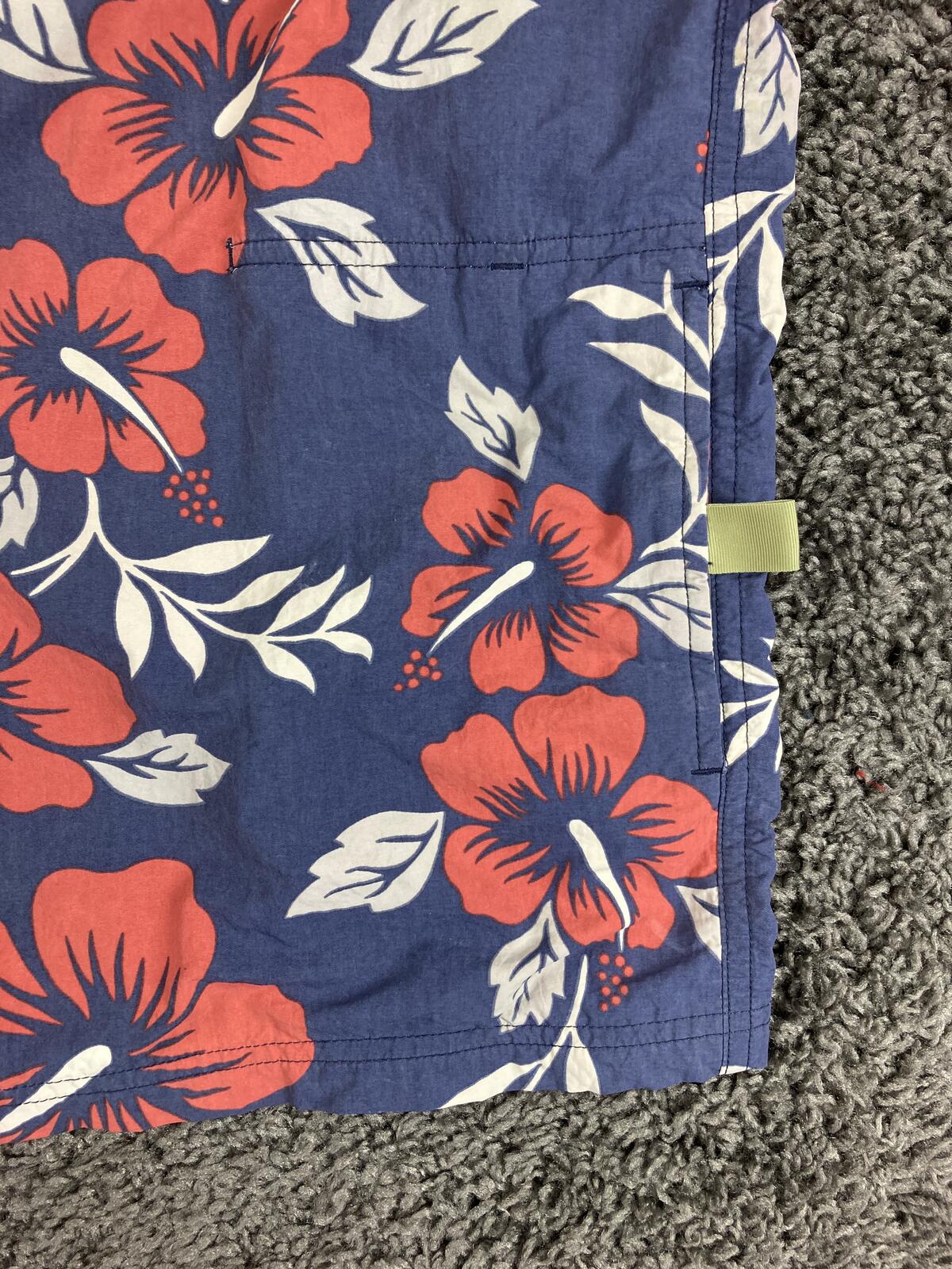 Vintage Patagonia Blue Hibiscus Wavefarer Board Shorts Swim Trunks Floral VTG 36