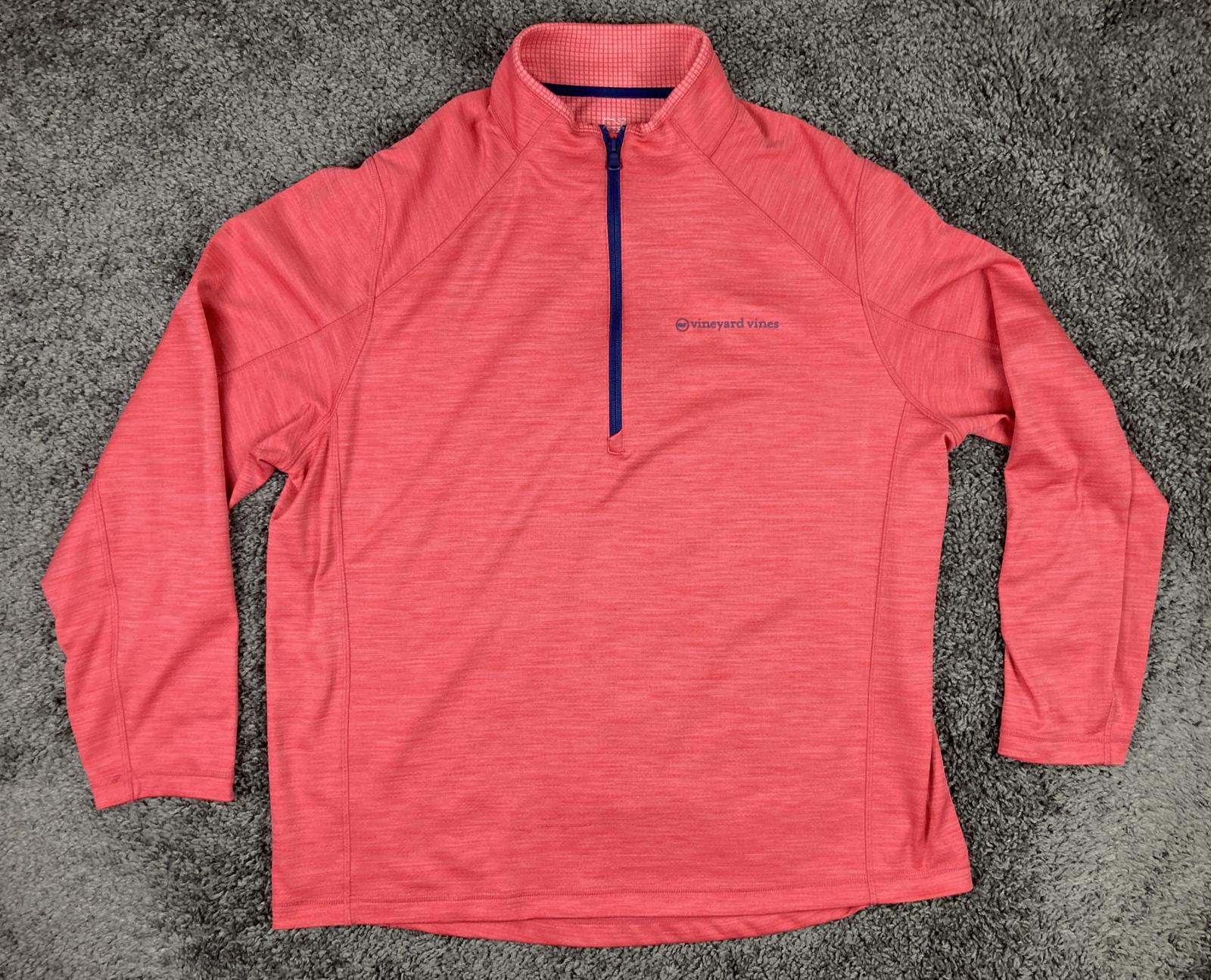 Vineyard Vines Sankaty Performance 1/4 Zip Pullover Mens Sailors Red Golf Top XL
