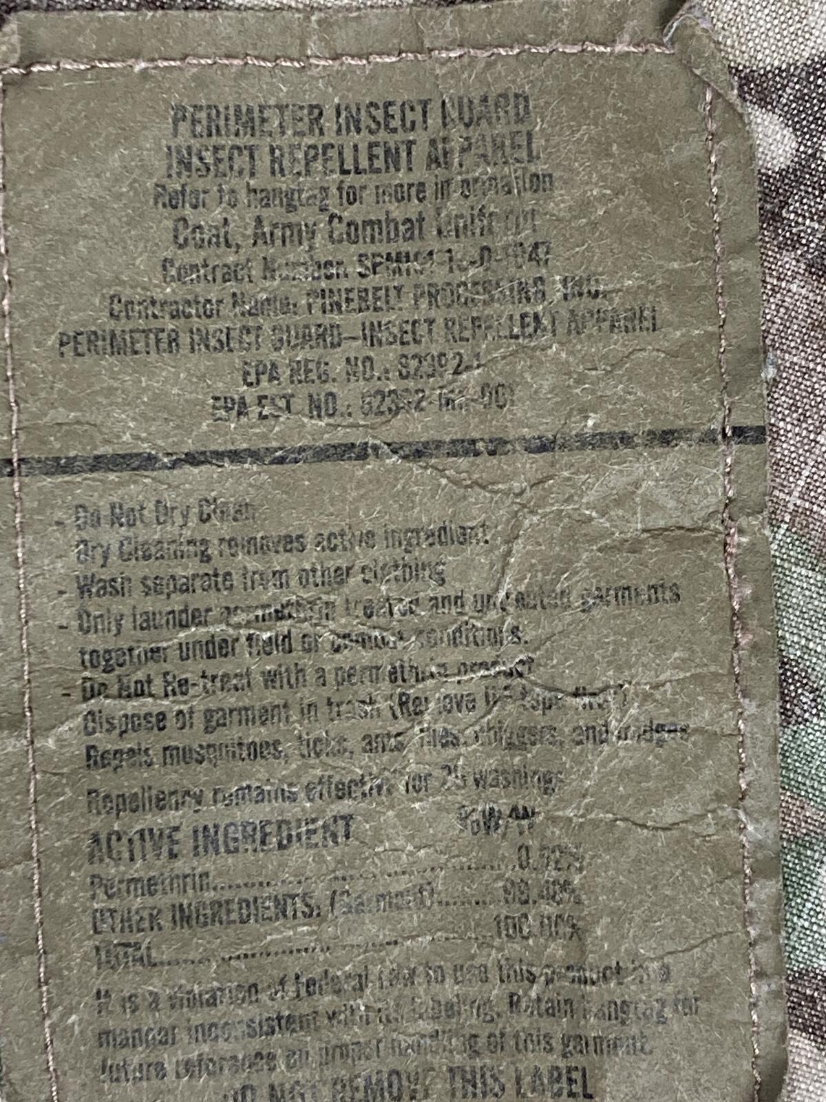 US Army OCP Combat Coat Mens Regular Multicam Camo Jacket FR Sz Medium