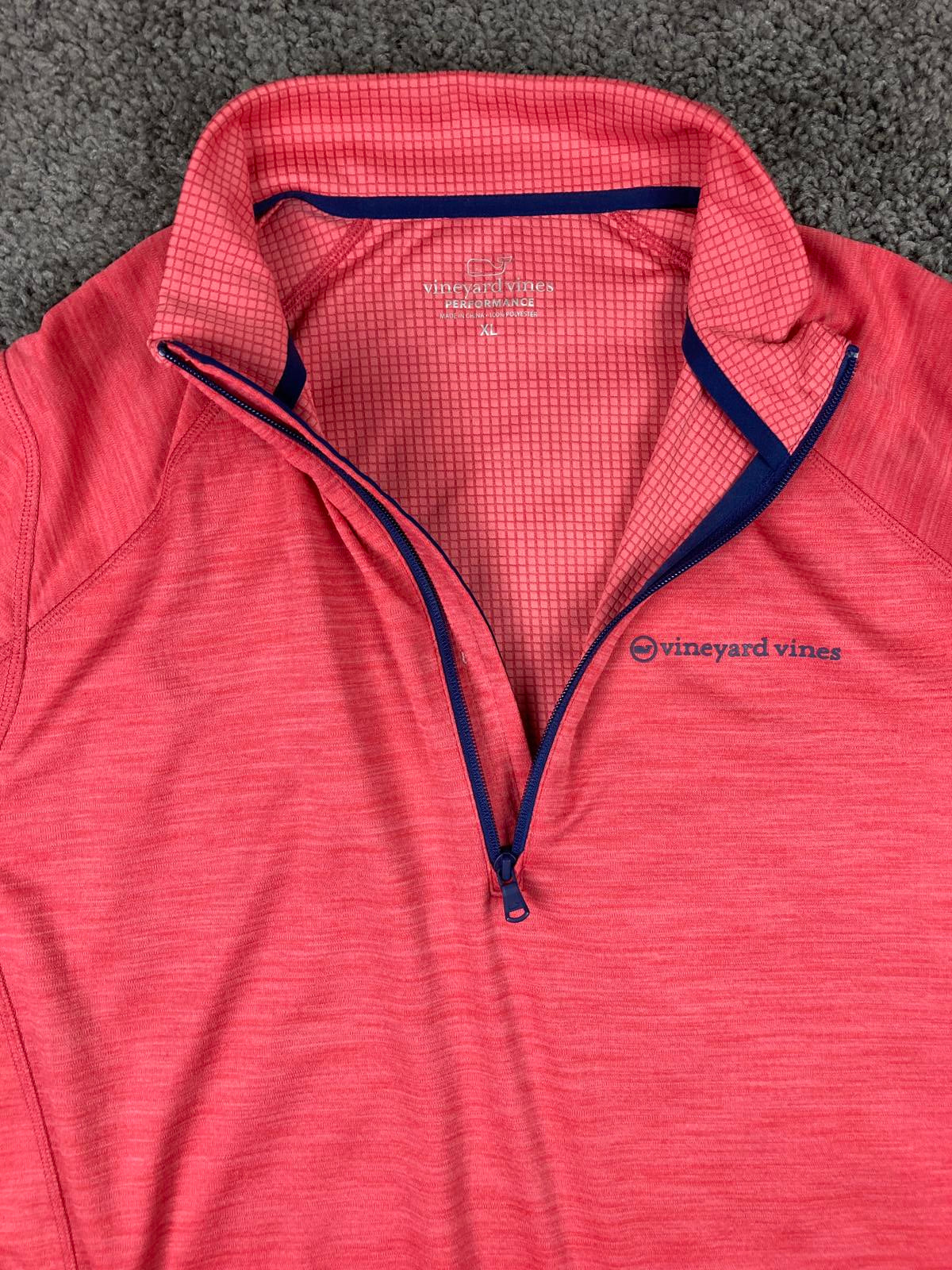 Vineyard Vines Sankaty Performance 1/4 Zip Pullover Mens Sailors Red Golf Top XL