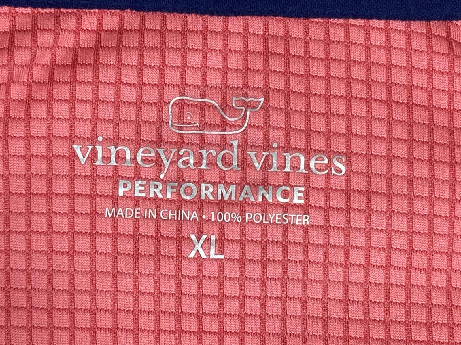 Vineyard Vines Sankaty Performance 1/4 Zip Pullover Mens Sailors Red Golf Top XL