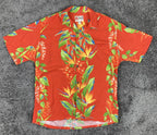 Hilo Hattie The Hawaiian Original Bird of Paradise Aloha Shirt Men's Red Sz M