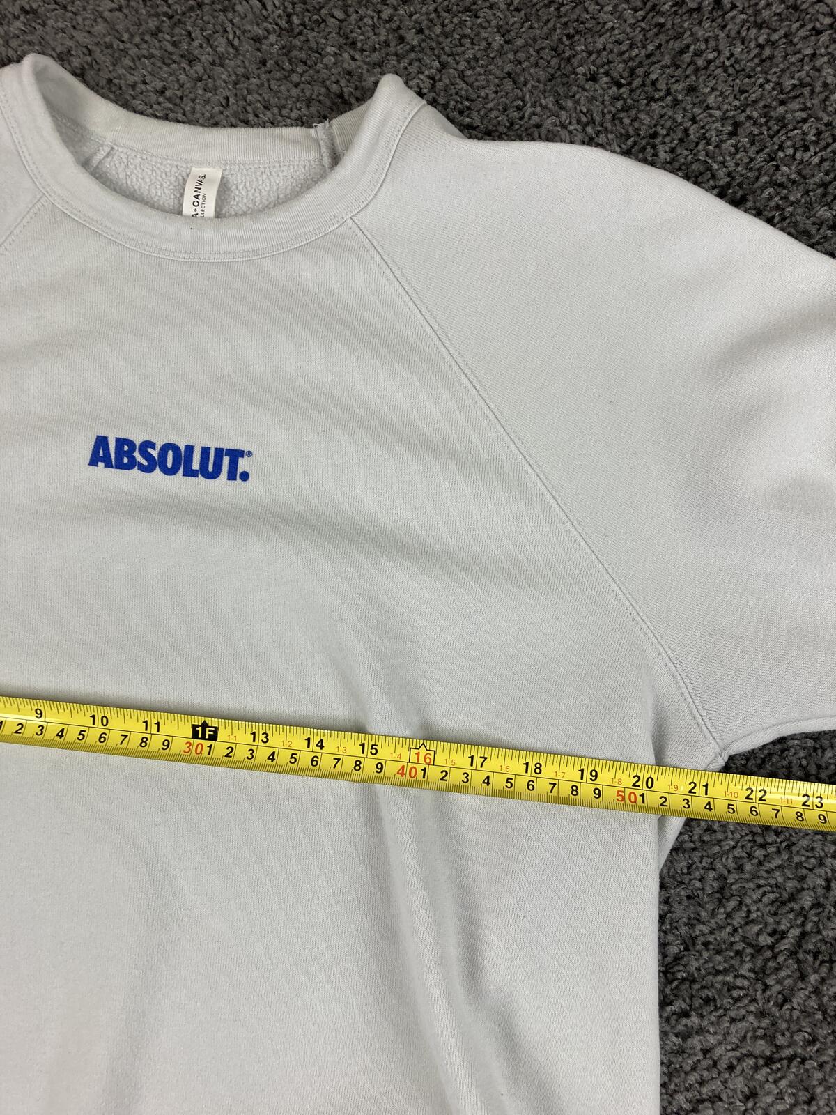 Absolut Vodka Sweatshirt Mens Light Gray Fleece Crewneck Pullover Sweater Sz XL