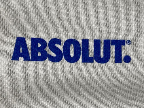 Absolut Vodka Sweatshirt Mens Light Gray Fleece Crewneck Pullover Sweater Sz XL