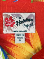 Hilo Hattie The Hawaiian Original Bird of Paradise Aloha Shirt Men's Red Sz M