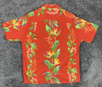 Hilo Hattie The Hawaiian Original Bird of Paradise Aloha Shirt Men's Red Sz M