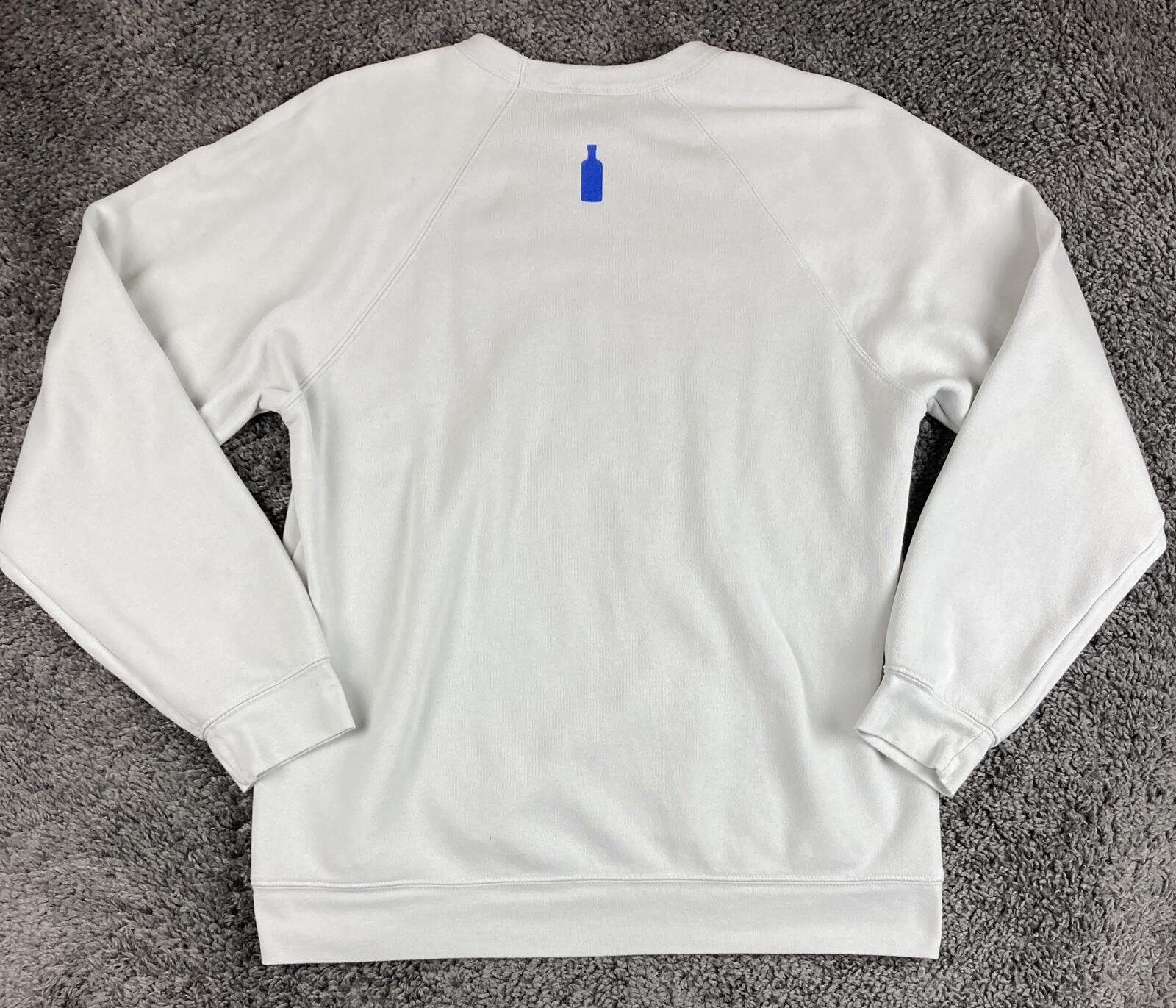 Absolut Vodka Sweatshirt Mens Light Gray Fleece Crewneck Pullover Sweater Sz XL