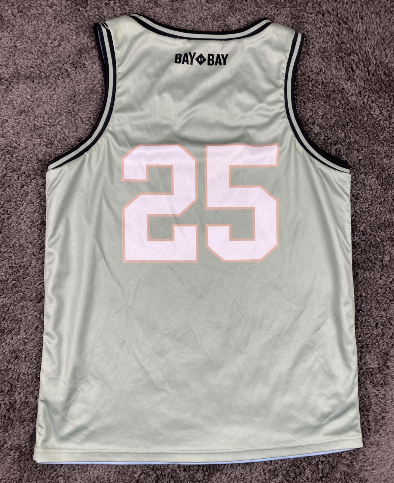 Drop Dimes Co. x Bay to Bay Volleyball Reversible Jersey #25 Light Blue Sz Large