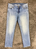 KUT from the Kloth Catherine Jeans  Womens Crop Straight Leg Raw Hem Sz 10