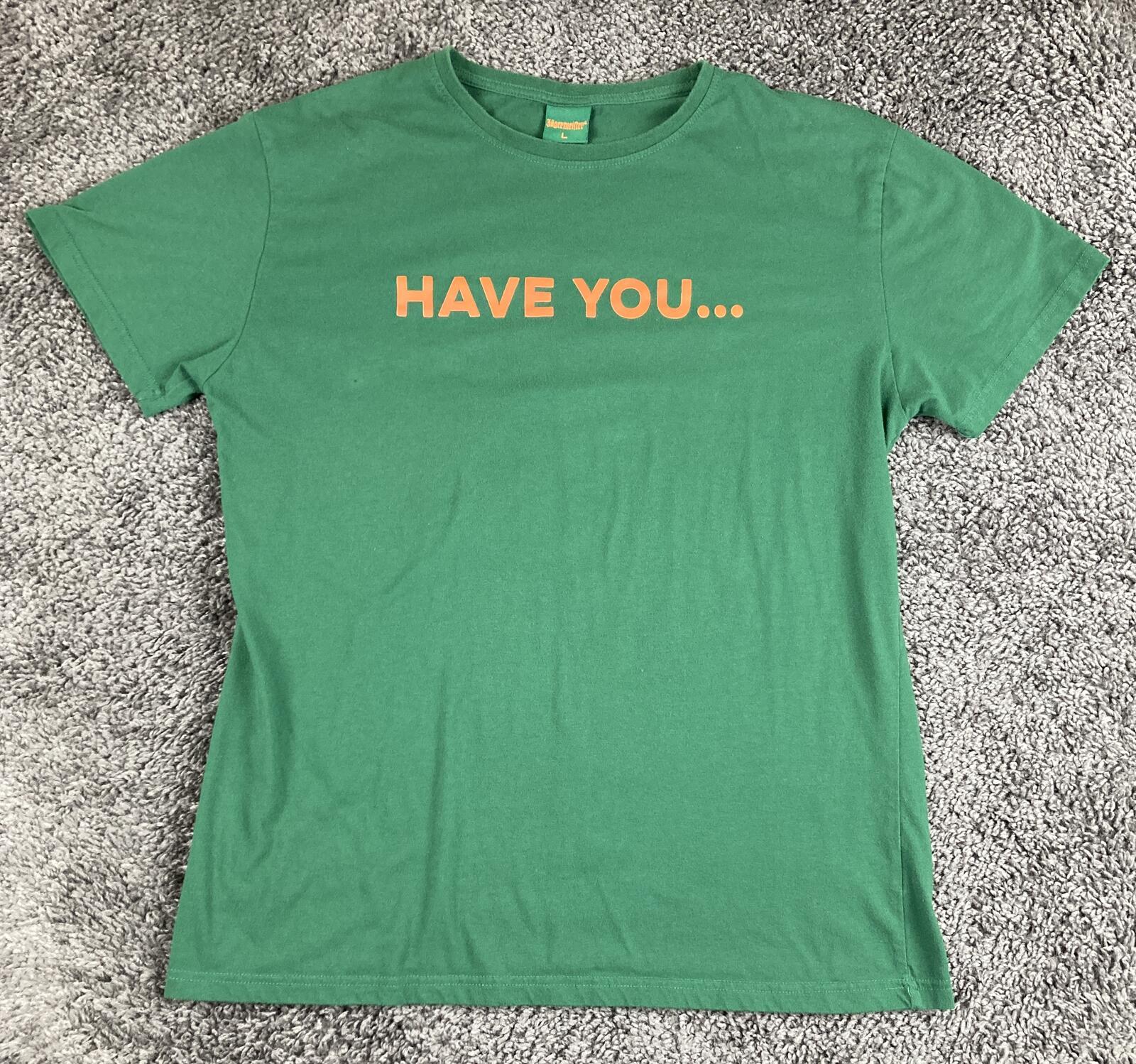 Jagermeister Graphic T-Shirt Mens Green Have You Had An Ice Cold Shot Sz L