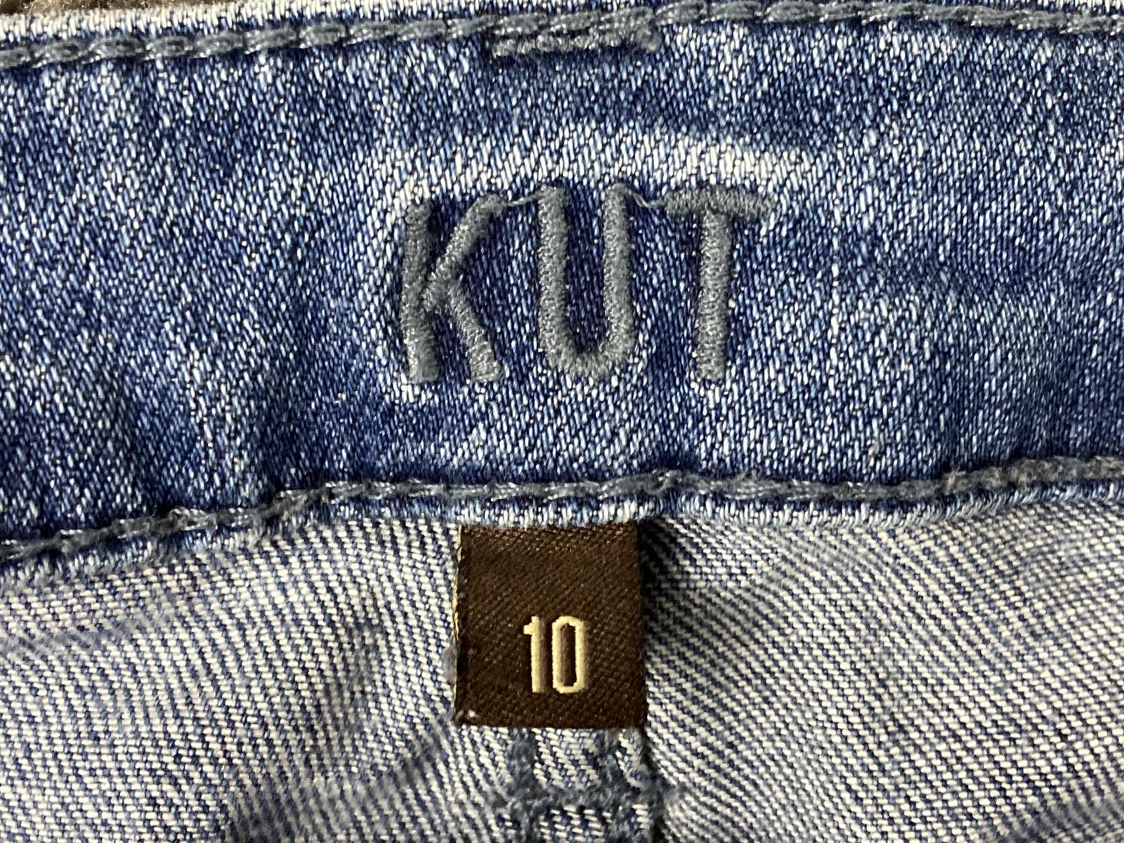 KUT from the Kloth Catherine Jeans  Womens Crop Straight Leg Raw Hem Sz 10