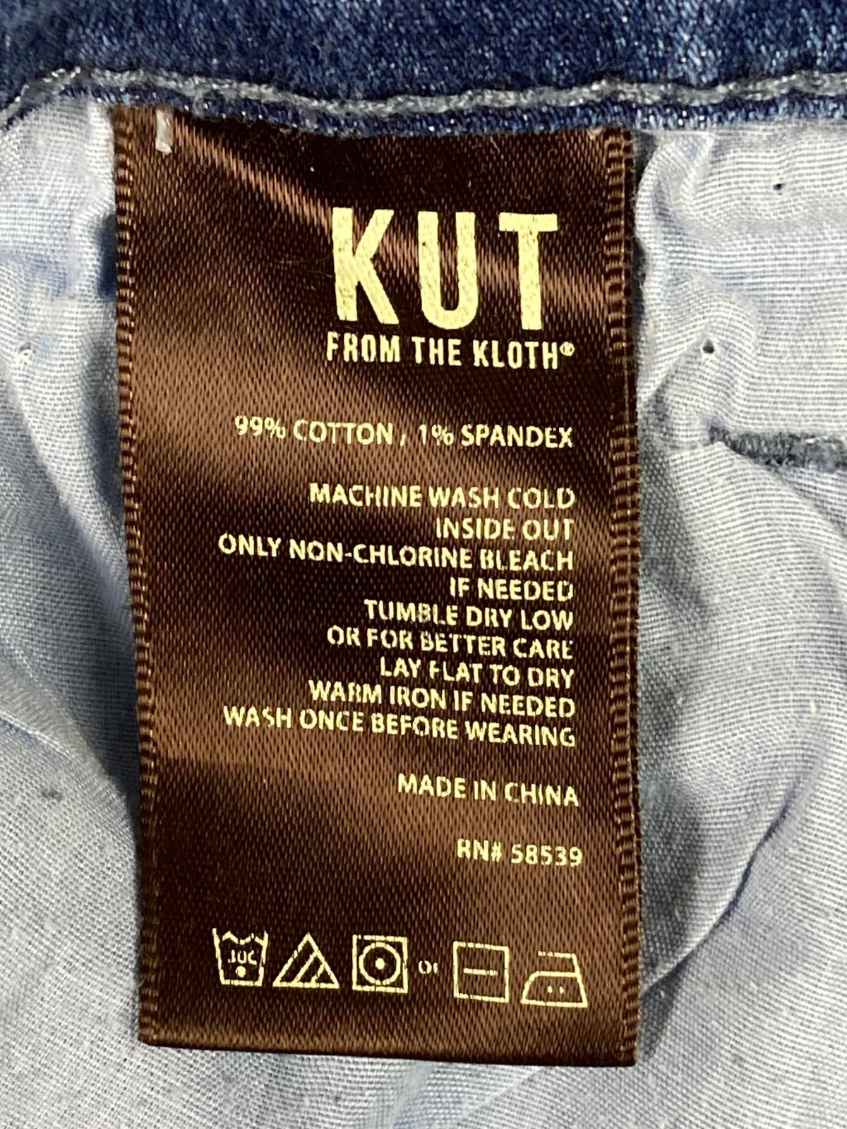 KUT from the Kloth Catherine Jeans  Womens Crop Straight Leg Raw Hem Sz 10